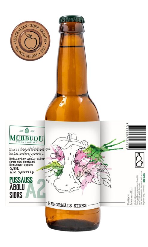 MŪRBŪDU pussauss ābolu sidrs, 0.33L